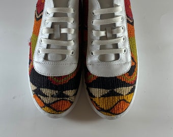 EU 39-US 8 Kilim Sneakers,Kilim Shoes,Handmade Kilim Shoes,Handmade Sneakers,Womans's Shoes,Unique Sneakers,Women's Kilim Sneakers