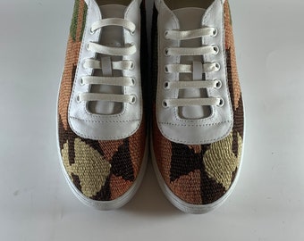 EU 39-US 8 Kilim Sneakers,Kilim Shoes,Sneakers for Women,Handmade Kilim Shoes,Handmade Sneakers,Unique Sneakers,Women's Kilim Sneakers