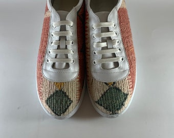 EU 38-US 7.5 Kilim Sneakers,Kilim Shoes,Sneakers for Women,Handmade Kilim Shoes,Handmade Sneakers,Unique Sneakers,Women's Kilim Sneakers