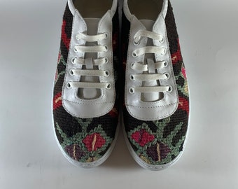 EU 37-US 6.5 Kilim Sneakers,Kilim Shoes,Sneakers for Women,Handmade Kilim Shoes,Handmade Sneakers,Unique Sneakers,Women's Kilim Sneakers