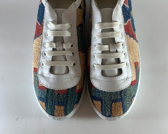 EU 36-US 6 Kilim Sneakers,Kilim Shoes,Sneakers for Women,Handmade Kilim Shoes,Handmade Sneakers,Unique Sneakers,Women's Kilim Sneakers