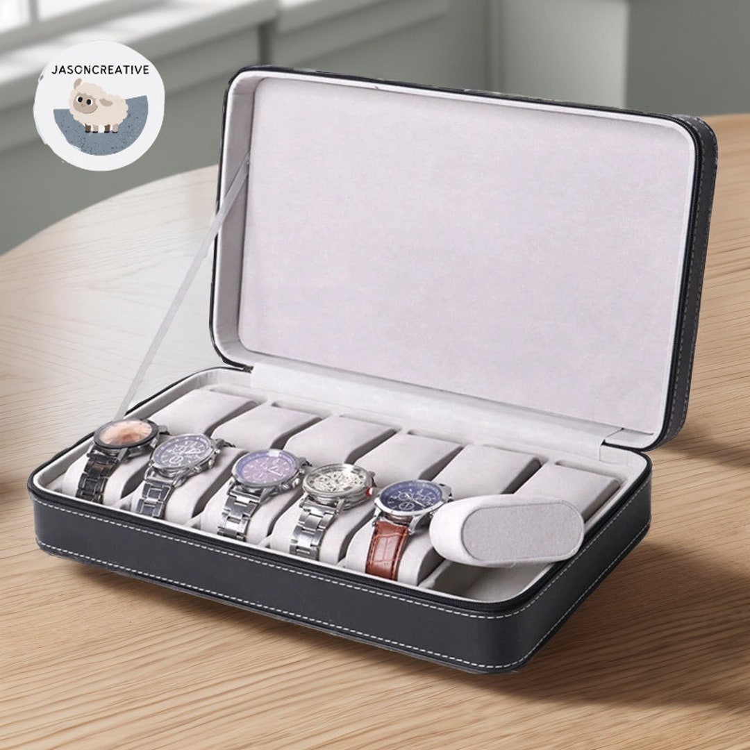 12 Bit Zipper Watch Bag Watch Travel Case PU Leather Hard Etsy