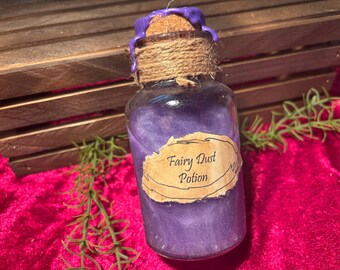 Poción de polvo de hadas: accesorio de DnD, exhibición para TTRPG, botella decorada