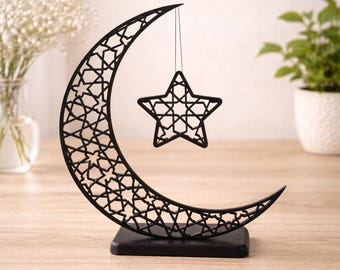 Eid Crescent Moon Table Decor | Islamic Home Decor | Eid Decoration | Muslim Eid Gift | Ramadan Decor