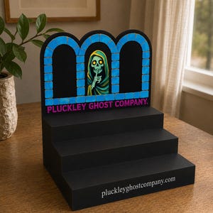 Custom 3D Printed Tiered Display Stand with Steps | Counter Display | QR Code & Logo Custom Stand | Retail or Event Display image 4