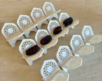 Ramadan Date Stand – 1 per Guest | Geo Pointed Arch Islamic Iftar Table Decor