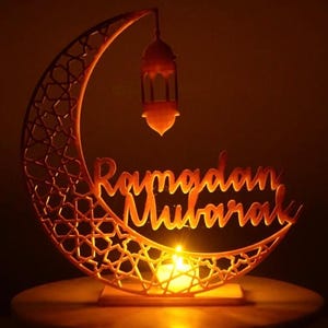 Ramadan Mubarak Table Decoration – 3D Printed Islamic Centerpiece | Customizable Eid or Ramadan Gift