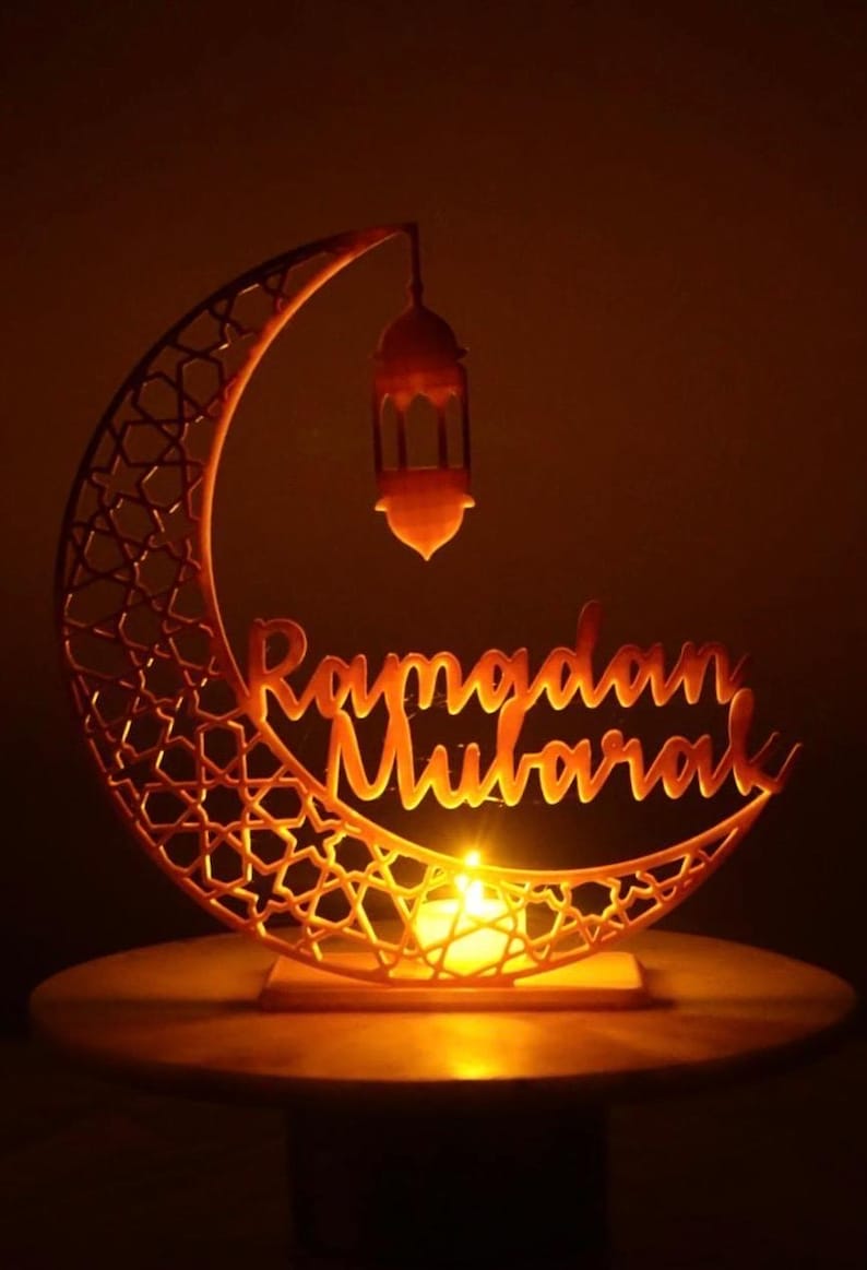 Ramadan Mubarak Table Decoration – 3D Printed Islamic Centerpiece | Customizable Eid or Ramadan Gift