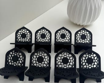 Ramadan Date Stand – 1 per Guest | Geo Pointed Arch Islamic Iftar Table Decor