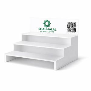 Custom Acrylic Display Stand with Steps | Tiered Counter Display | QR Code & Logo Custom Stand | Retail or Event Display
