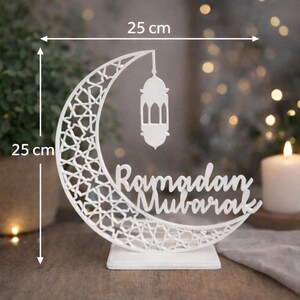 Ramadan Mubarak Table Decoration | Islamic Crescent Moon Centerpiece | Eid Ramadan Decor | 3D Printed Ramadan Gift | Muslim Home Decor image 10