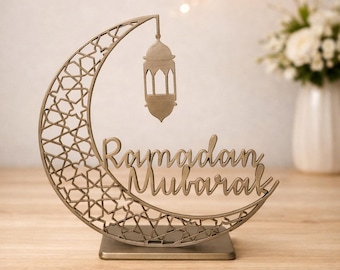 Ramadan Mubarak Table Decoration | Islamic Crescent Moon Centerpiece | Eid Ramadan Decor | 3D Printed Ramadan Gift | Muslim Home Decor