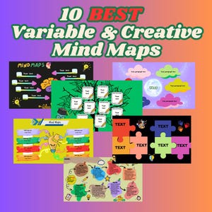 Mapas mentales creativos / Creatividad con mapas mentales personalizables / Organice sus pensamientos y aumente la productividad