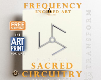 Sacred Circuits Wall Art Print | Geometric Glyph Meditation Art