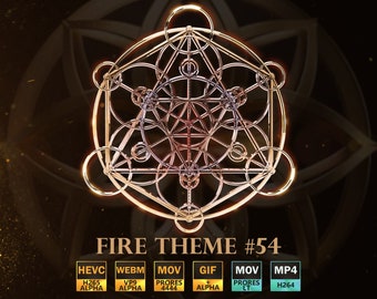 Fire Theme #54 - Animated Sacred Geometry Symbol - Digital Art