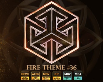 Fire Theme #36 - Animated Sacred Geometry Symbol - Digital Art