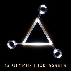 The Sacred Circuitry Collection: 15 High-Res Glyphs (12k Print & Web Ready)