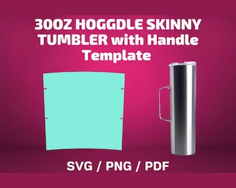 30 oz Skinny Handle Tumbler Template: SVG PNG PDF, Sublimation Design