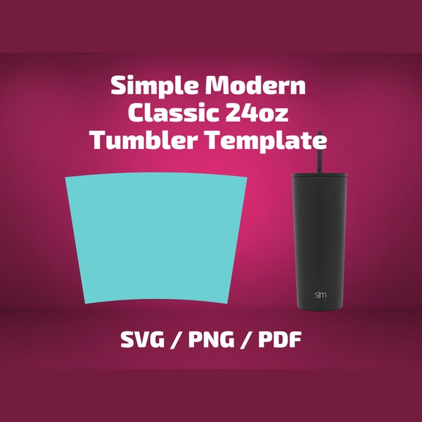 Simple Modern Classic 24 oz Tumbler Template SVG PNG PDF Sublimation Wrap Silhouette and Cricut