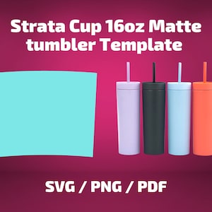16 oz Strata Cup Matte Tumbler Modello SVG PNG PDF Sublimazione Full Wrap Silhouette Cricut