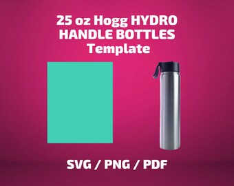 25 oz Hogg Hydro Handle Bottle Tumbler Template, Sublimation Design (SVG, PNG, PDF)