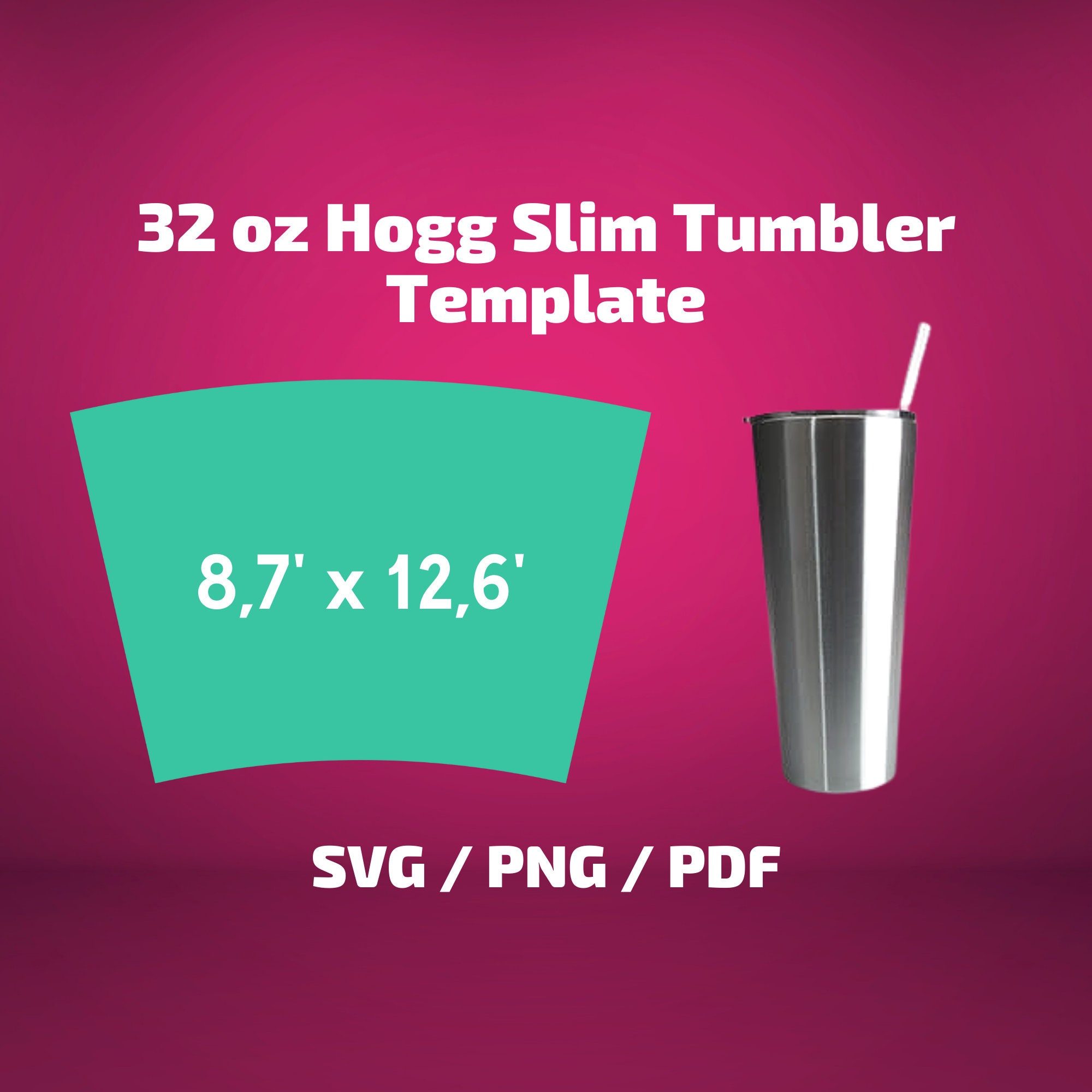 Bundle, 12 HOGG Tumblers, Blank Template for Sublimation, Full