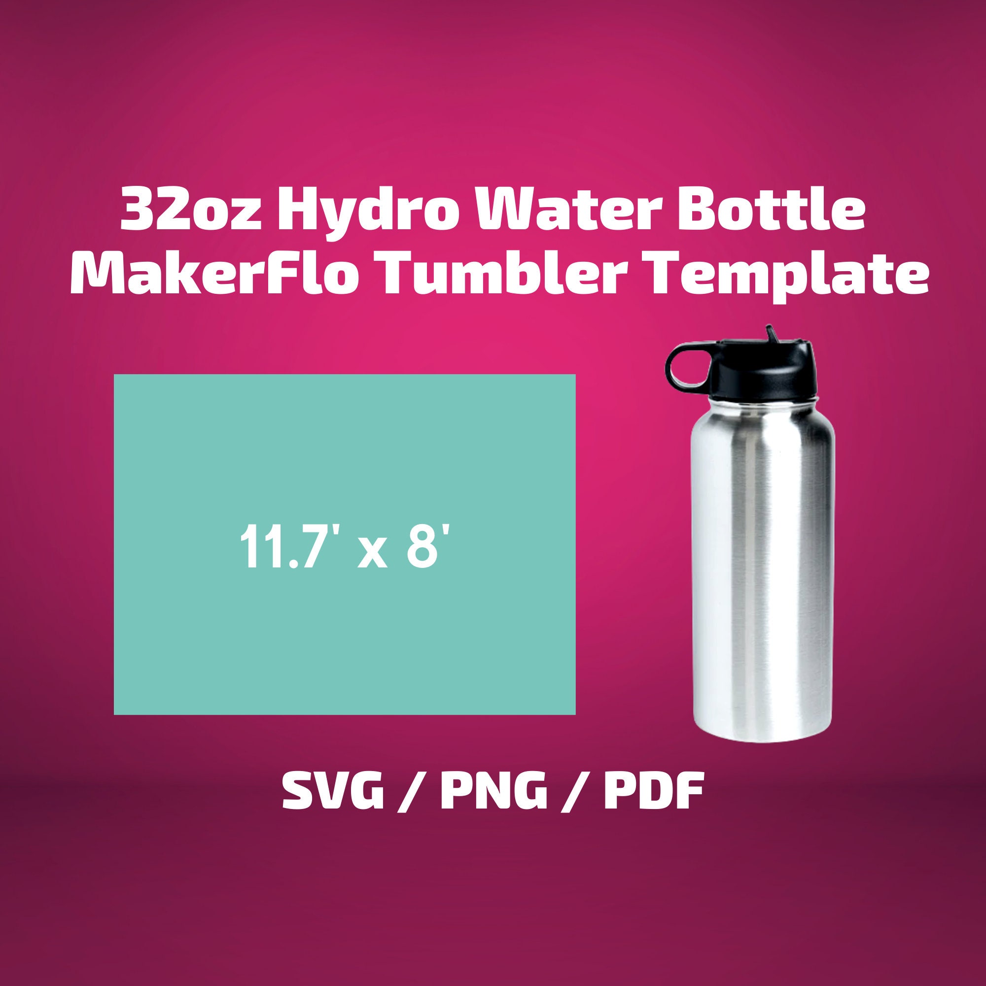 32oz Hydro Water Bottle (2 Lids) – MakerFlo Crafts