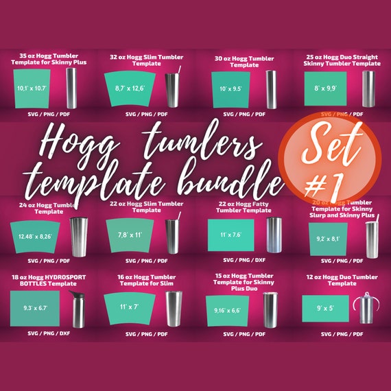 Hogg Bundle Templates 1 for Sublimation Tumblers SVG PNG PDF 