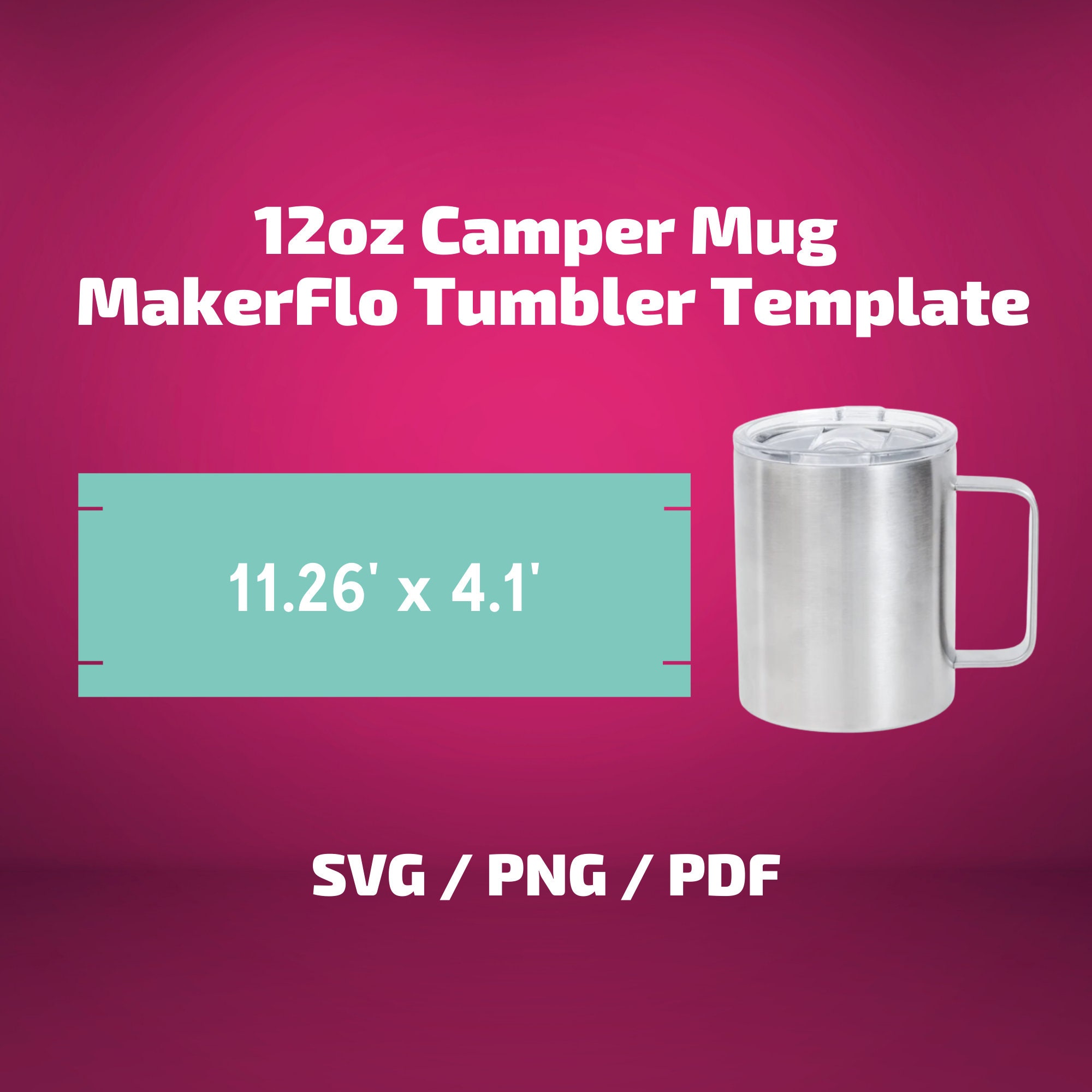 MakerFlo Crafts Camper Mug, Stainless Steel, 12oz