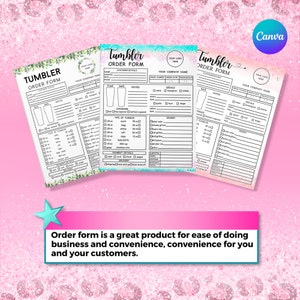 K&ouml;nnte beinhalten: Drei schwarz-wei&szlig;e druckbare Bestellformulare f&uuml;r Becher. Die Formulare enthalten Abschnitte f&uuml;r Kundendetails, Notizen, Abziehbilder, Abdeckung, Bechertyp, Design, Zahlungsdetails und Versanddetails.