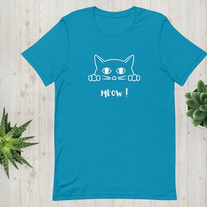 Meow! Cat T-shirt. Soft Cosy Tee. Cute Cat T-shirt. All day Comfort Tee. Cat Design T-shirt. Available in 8 Colours! Adult Sizes XS - 2XS
