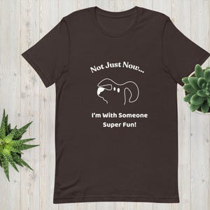 Super Fun Dog T-shirt! Adult Size Cosy Tee. White Print, White Cartoon Dog Tee. White Text Font. Bright Pink, Black, Brown, Steel Blue Khaki