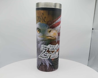 Patriotic Eagle 22 oz Insulated Tumbler: Full-Color UV Print