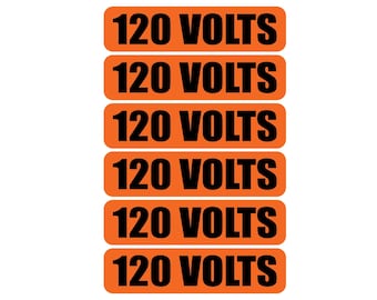 120 Volts Conduit Warning Decal - Electrical Safety Label - 6 Pack