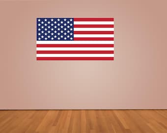 American Flag Indoor Wall Vinyl Decal Sticker 5 - 84"