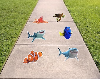 Finding Nemo Dory Textured Floor Decals – Sidewalk Birthday Party Decorations