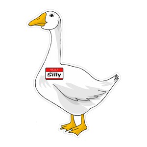 Silly Goose Funny Vinyl Decal (Choose Size)