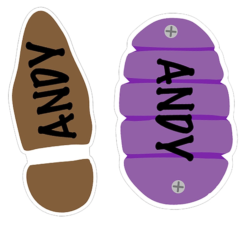 Toy Story Footprint Decals – Custom Name Buzz & Woody Boots – Birthday ...
