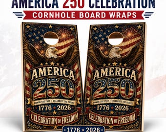 America 250 Cornhole Board Wraps Patriotic Eagle Vinyl Wrap Set 1776 2026 American Flag July 4th Cornhole Decals