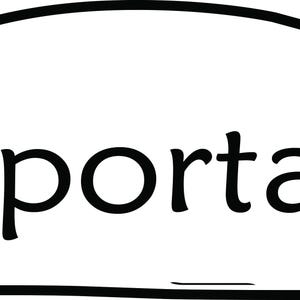 May include: A black and white illustration of the word "important" inside a white, irregularly shaped banner. The word is written in a bold, sans-serif font.