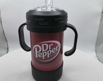 Insulated Sippy Cup Full Wrap UV Printed Color Soda Pop Inspired Dr. Pepper