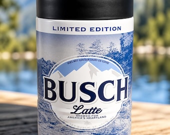 Busch Latte Beer Can Cooler | Stainless Steel Insulated Holder