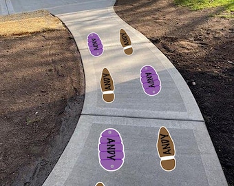 Customizable Toy Story Footprint Decals: Buzz, Woody Birthday Party Decor (Set of 8)