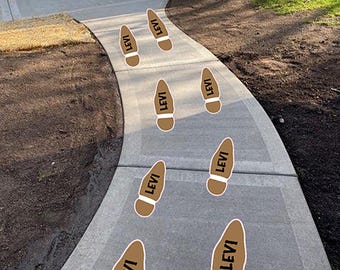 Customizable Toy Story Footprint Decals: Woody Boot Print, Set of 8 Removable Floor / Concrete