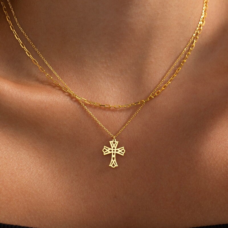 Small Cross Necklace - Etsy