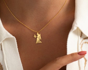 14K Gold Zodiac Necklace, Silver Astrology Necklace | Celestial Necklace, Capricorn Necklace | Virgo Necklace, Aries Necklace, Mama Necklace