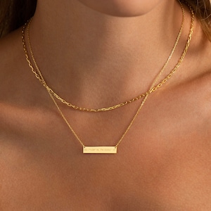 Gold Bar Necklace - Etsy