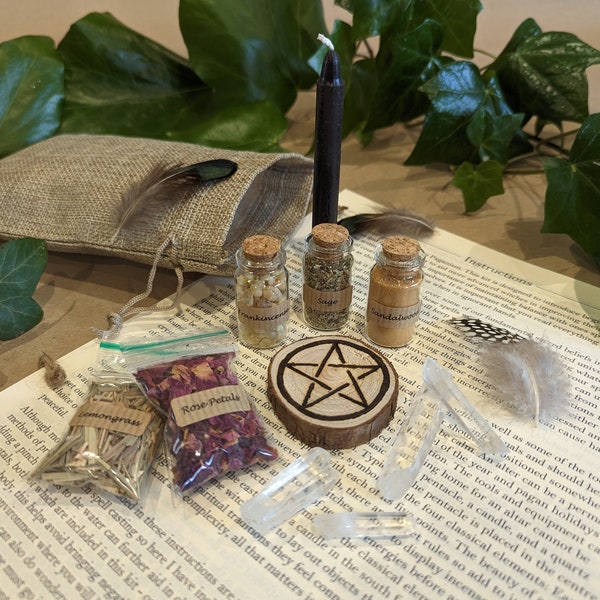 Spell Kit - 30 Different Spells and Rituals - Witchcraft Wicca Pagen Witch Magic Set With Ingredients, Tools, and Full Instructions