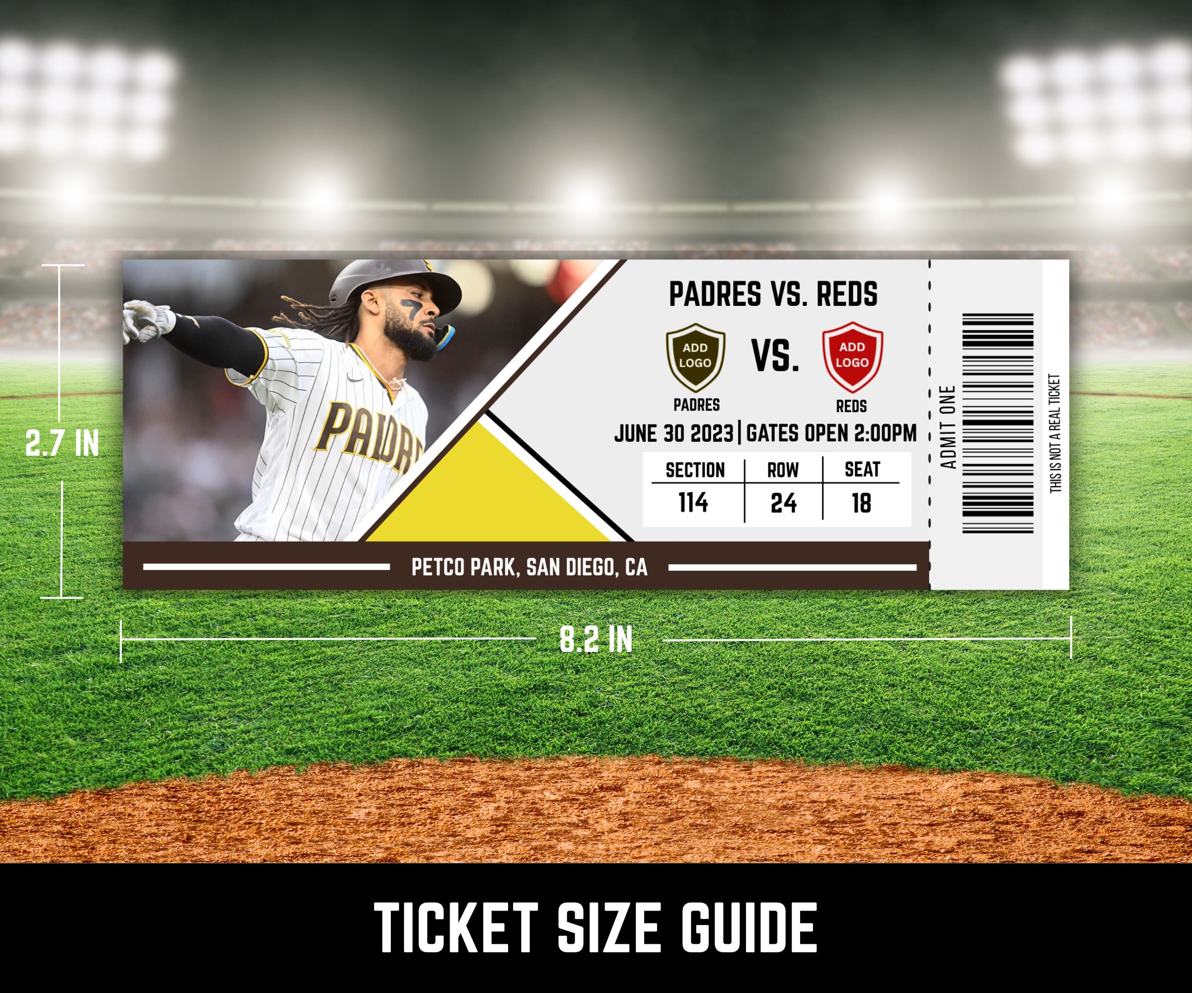 Customized Replica Baseball Ticket Gift Perfect Way to Give Etsy