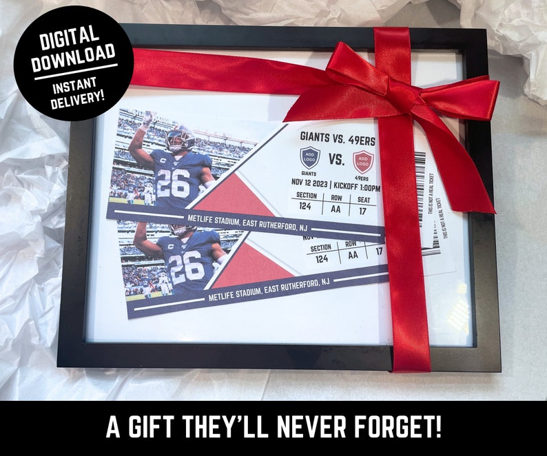 Customized Replica Football Ticket Gift Perfect Way to Give Etsy